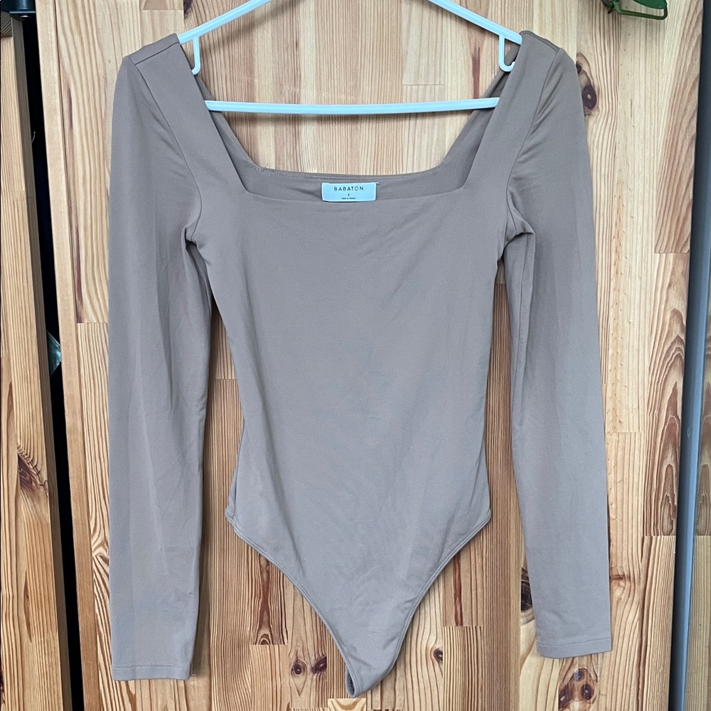 Babaton Tan Long Sleeve Bodysuit (size S)